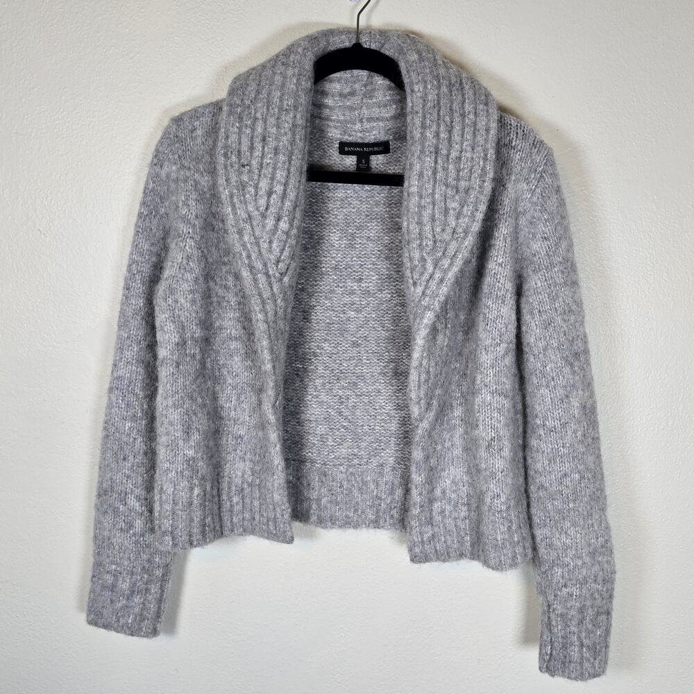 Banana Republic Esme Shawl Cardigan Womens S Gray Alpaca Blend Winter Staple